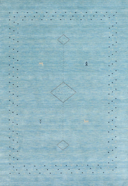 Machine Washable Contemporary Sky Blue Rug, wshcon2504