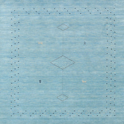Sideview of Machine Washable Contemporary Sky Blue Rug, wshcon2504
