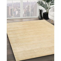 Contemporary Brown Gold Solid Rug, con2509