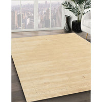 Contemporary Brown Gold Solid Rug, con2516