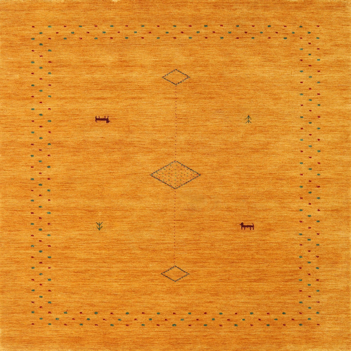 Square Contemporary Dark Orange Modern Rug, con2518