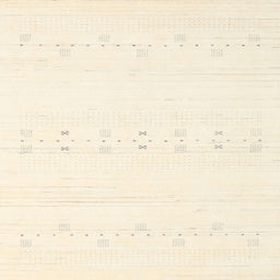 Square Contemporary Peach Beige Solid Rug, con2521