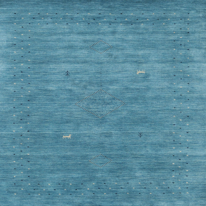 Square Contemporary Blue Ivy Blue Modern Rug, con2522