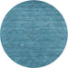 Sideview of Contemporary Blue Ivy Blue Modern Rug, con2522