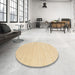 Round Machine Washable Contemporary Brown Gold Rug in a Office, wshcon2524