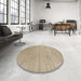 Round Contemporary Light French Beige Brown Modern Rug in a Office, con2525