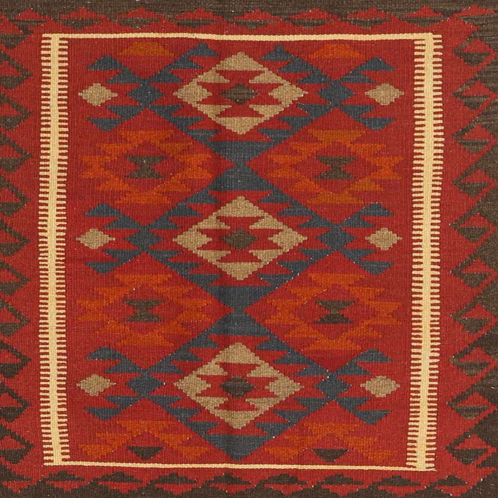 Square Contemporary Sienna Brown Oriental Rug, con2526