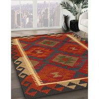 Contemporary Sienna Brown Oriental Rug, con2529