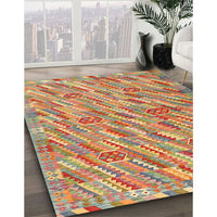 Contemporary Metallic Gold Southwestern Rug, con2531