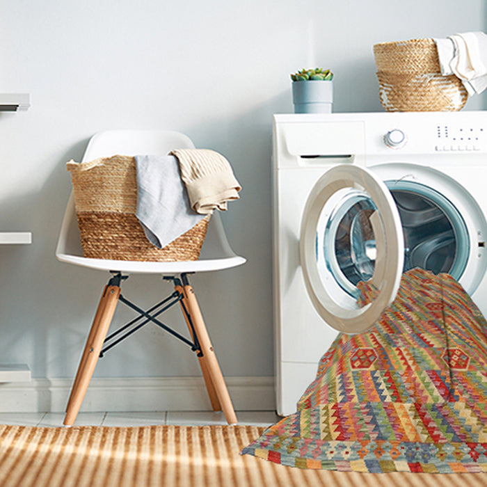 Machine Washable Contemporary Metallic Gold Rug in a Washing Machine, wshcon2531