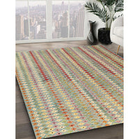 Contemporary Dark Khaki Green Southwestern Rug, con2534