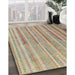 Machine Washable Contemporary DarkKhaki Green Rug in a Family Room, wshcon2534