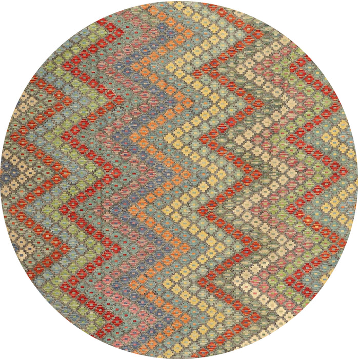 Sideview of Contemporary Brownish Green Southwestern Rug, con2535