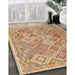 Machine Washable Contemporary Brown Green Rug in a Family Room, wshcon2537