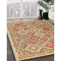 Contemporary Brownish Green Modern Rug, con2537