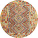 Square Machine Washable Contemporary Brown Green Rug, wshcon2539