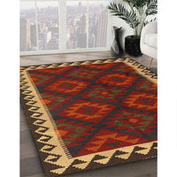 Contemporary Sienna Brown Oriental Rug, con2544