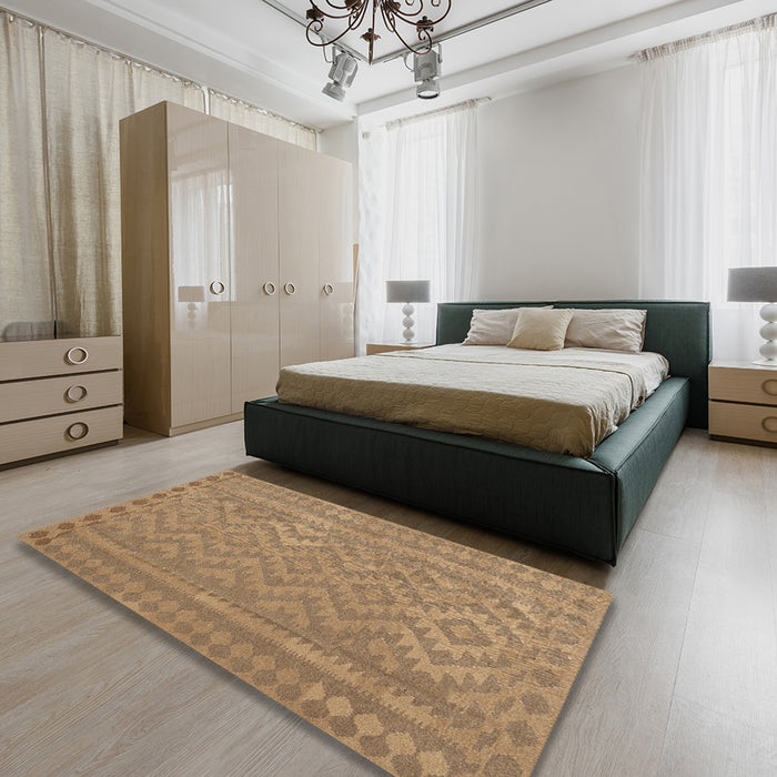 Machine Washable Contemporary Light Brown Rug in a Bedroom, wshcon2547