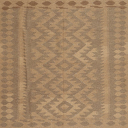 Square Contemporary Light Brown Southwestern Rug, con2547