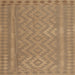 Square Contemporary Light Brown Southwestern Rug, con2547