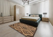 Machine Washable Contemporary Saddle Brown Rug in a Bedroom, wshcon2548