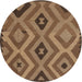 Square Machine Washable Contemporary Saddle Brown Rug, wshcon2548