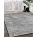 Contemporary Gray Modern Rug in Family Room, con2550