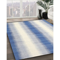 Contemporary Dark White Beige Modern Rug, con2555