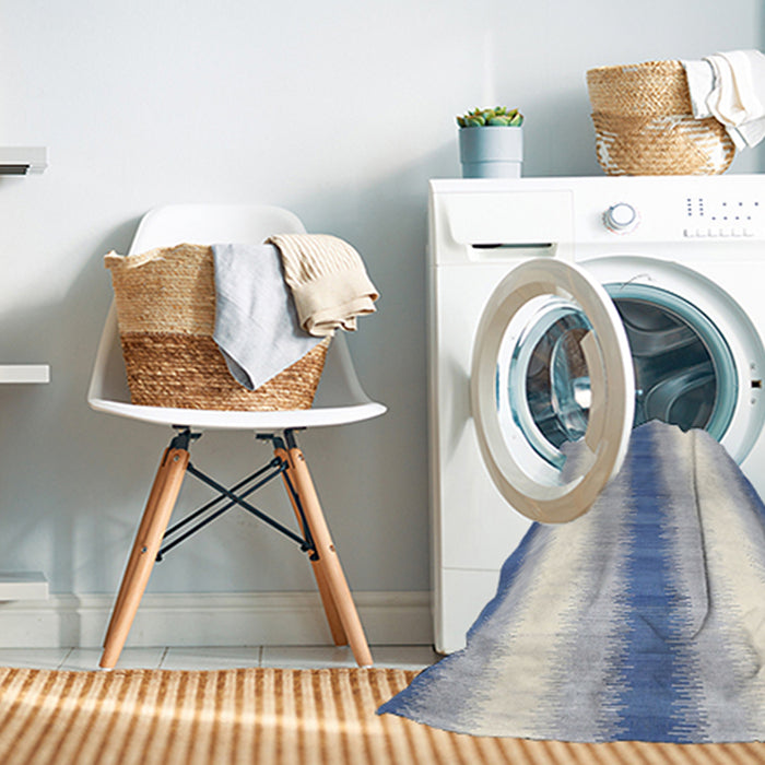 Machine Washable Contemporary Dark White Beige Rug in a Washing Machine, wshcon2555