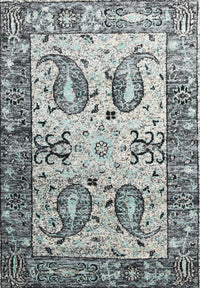 Machine Washable Contemporary Gray Rug, wshcon2557