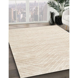 Contemporary Gold Solid Rug in Family Room, con2559