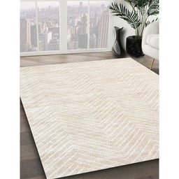 Contemporary Champagne Beige Solid Rug in Family Room, con2565