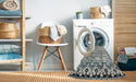 Machine Washable Contemporary Ash Gray Rug in a Washing Machine, wshcon2567