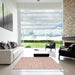 Square Machine Washable Contemporary PeachRug in a Living Room, wshcon2568