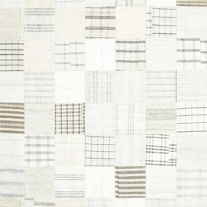 Contemporary Pearl White Beige Solid Rug, con256