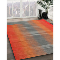 Contemporary Dark Almond Brown Modern Rug, con2572