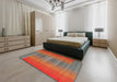 Machine Washable Contemporary Dark Almond Brown Rug in a Bedroom, wshcon2572