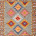 Square Contemporary Chestnut Red Southwestern Rug, con2573