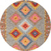 Sideview of Contemporary Chestnut Red Southwestern Rug, con2573