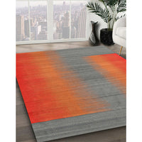 Contemporary Dark Almond Brown Modern Rug, con2576