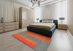 Machine Washable Contemporary Dark Almond Brown Rug in a Bedroom, wshcon2576