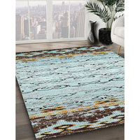 Contemporary Army Brown Modern Rug, con2577