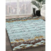 Contemporary Army Brown Modern Rug in Family Room, con2577