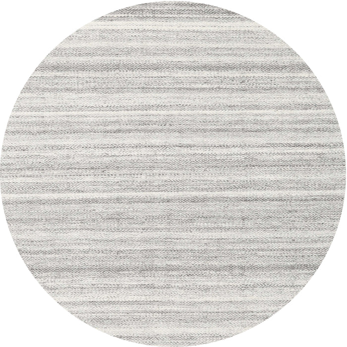 Sideview of Contemporary Cloud Gray Solid Rug, con2578