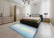 Contemporary Mint Green Modern Rug in a Bedroom, con2579