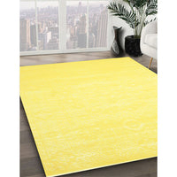 Contemporary Yellow Modern Rug, con257