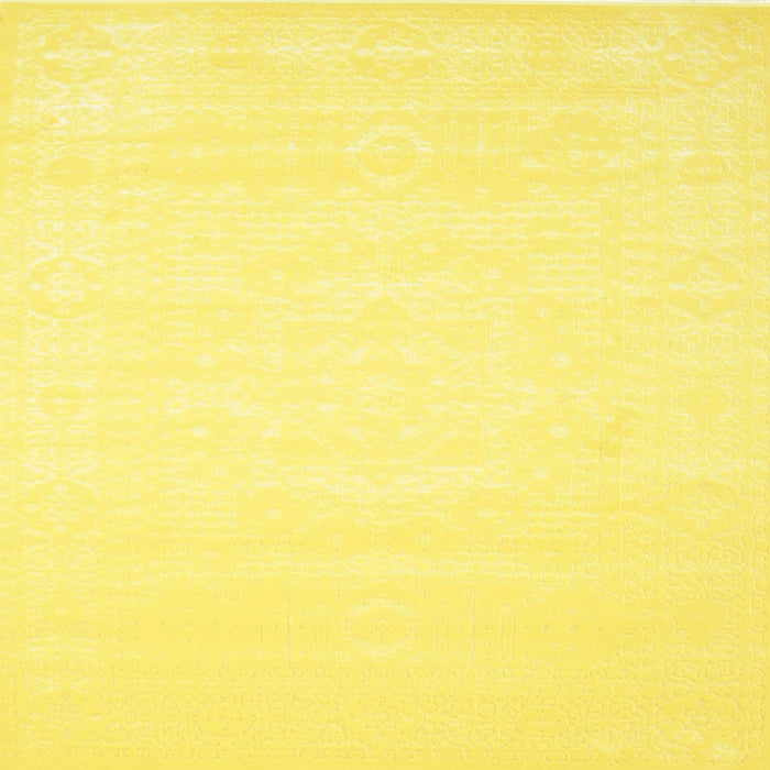 Sideview of Machine Washable Contemporary Yellow Rug, wshcon257