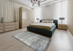 Contemporary Silver Gray Modern Rug in a Bedroom, con2582