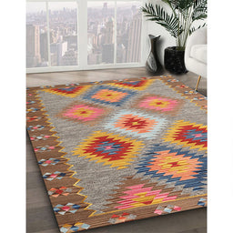 Machine Washable Contemporary Chestnut Red Rug in a Family Room, wshcon2583