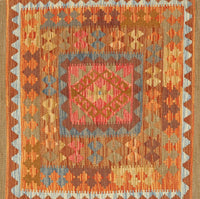 Machine Washable Contemporary Orange Red Rug, wshcon2584